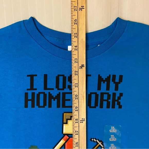 Minecraft “I Lost My Homework in a Cave Somewhere” NWT sz Boys XL - Picture 3 of 10